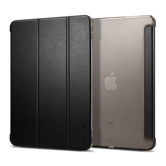 IPAD Air 11 (2024) SPIGEN SMART FOLD tok álló, bőr hatású aktív FLIP, asztali tartó, FEKETE
