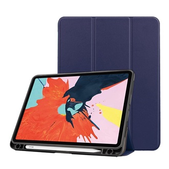 IPAD Air 11 (2025) GIGAPACK Tok álló, bőr hatású aktív FLIP, ceruza tartó, SÖTÉTKÉK