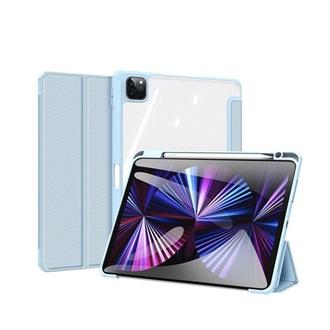 IPAD Air 11 (2026) / Air 11 (2025) DUX DUCIS TOBY tok álló, bőr hatású aktív FLIP, ceruza tartó, VILÁGOSKÉK