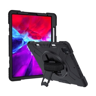 IPAD Air 13 (2024) Gigapack Defender műanyag telefonvédő ütésállóság, ceruza tartó + kézpánt, FEKETE