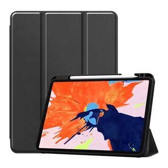 IPAD Air 13 (2024) Gigapack Tok álló, bőr hatású aktív FLIP, ceruza tartó, FEKETE