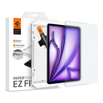 IPAD Air 13 (2025) SPIGEN PAPER TOUCH EZ FIT képernyővédő üveg 2.5D, 9H + segédkeret, ÁTLÁTSZÓ
