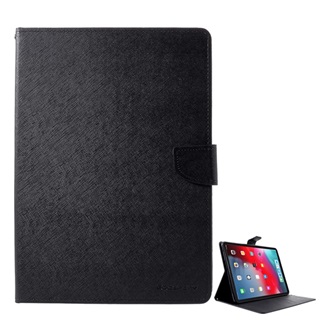 IPAD Air 2020 MERCURY Goospery Fancy tok álló, bőr hatású FLIP, textil minta, FEKETE