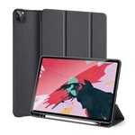 IPAD Pro 11 (2022) DUX DUCIS DOMO tok álló, bőr hatású aktív, textil minta, FEKETE