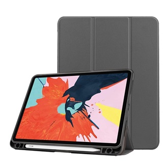 IPAD Pro 11 (2022) Gigapack Tok álló, bőr hatású aktív FLIP, ceruza tartó, SÖTÉTSZÜRKE