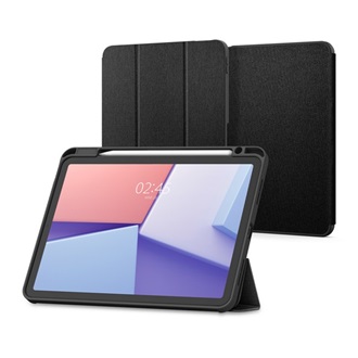 IPAD Pro 11 (2022) SPIGEN URBAN FIT tok álló FLIP, textil minta, FEKETE