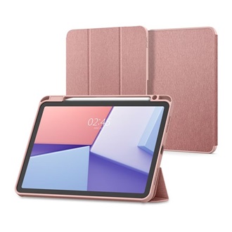 IPAD Pro 11 (2022) SPIGEN URBAN FIT tok álló FLIP, textil minta, ROZÉARANY