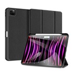IPAD Pro 11 (2024) DUX DUCIS DOMO tok álló, bőr hatású aktív FLIP, ceruza tartó, FEKETE