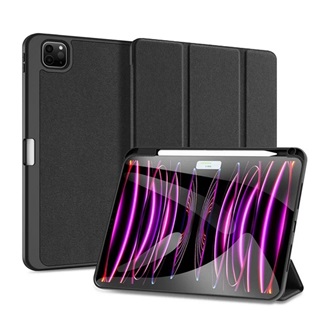 IPAD Pro 11 (2024) DUX DUCIS DOMO tok álló, bőr hatású aktív FLIP, ceruza tartó, FEKETE