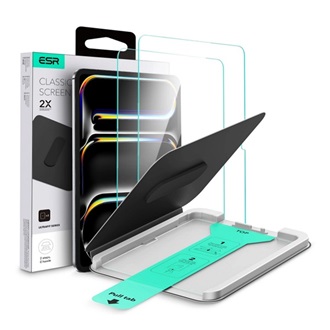 IPAD Pro 11 (2025) ESR ULTRAFIT képernyővédő üveg 2db 2.5D, 9H + segédkeret, ÁTLÁTSZÓ