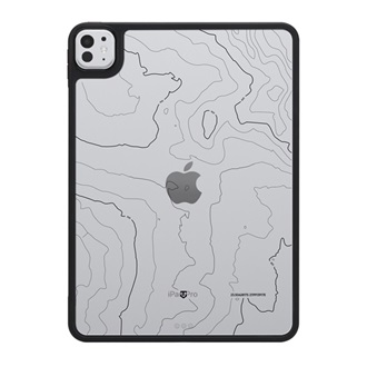 IPAD Pro 11 (2025) / Pro 11 (2024) TACTICAL WARTHOG szilikon telefonvédő ütésállóság, topográfiai minta, FEKETE