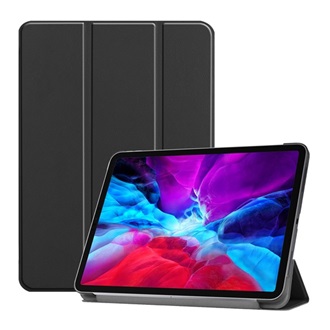 IPAD Pro 12.9 (2022) GIGAPACK Tok álló, bőr hatású aktív FLIP, asztali tartó, FEKETE