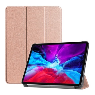 IPAD Pro 12.9 (2022) Gigapack Tok álló, bőr hatású aktív FLIP, asztali tartó, ROZÉARANY