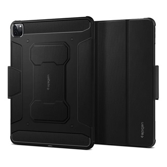IPAD Pro 12.9 (2022) SPIGEN RUGGED ARMOR PRO tok álló aktív FLIP, ceruza tartó, FEKETE