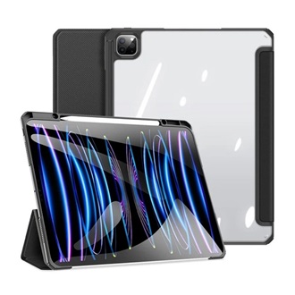IPAD Pro 13 (2024) DUX DUCIS TOBY tok álló, bőr hatású aktív FLIP, ceruza tartó, FEKETE