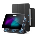 IPAD Pro 13 (2024) ESR REBOUND MAGNET tok álló, bőr hatású aktív FLIP, ceruza tartó, FEKETE