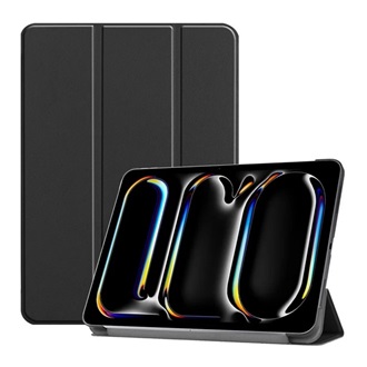 IPAD Pro 13 (2024) Gigapack Tok álló, bőr hatású aktív FLIP, asztali tartó, FEKETE