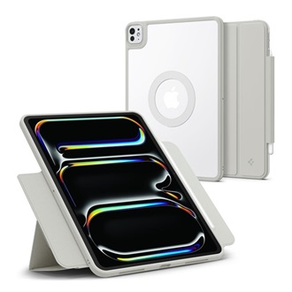 IPAD Pro 13 (2024) SPIGEN AIR SKIN PRO ONETAP tok álló, ECO bőr hatású aktív FLIP, mágneses, SZÜRKE