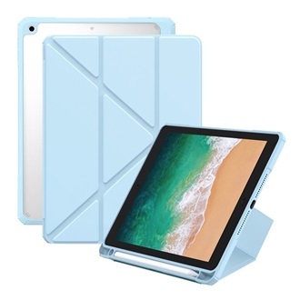 IPAD Pro 9.7 BASEUS MINIMALIST tok álló, bőr hatású aktív FLIP, ceruza tartó, VILÁGOSKÉK