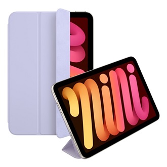 IPAD mini 7 (2024) APPLE Smart Folio tok álló, bőr hatású aktív FLIP, asztali tartó, VILÁGOS IBOLYA