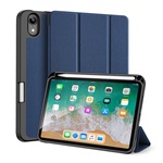 IPAD mini 7 (2024) / mini 6 (2021) DUX DUCIS DOMO tok álló, bőr hatású aktív FLIP, ceruza tartó, SÖTÉTKÉK