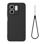 Infinix Hot 50i 4G GIGAPACK Szilikon telefonvédő matt, prémium + kézpánt, FEKETE