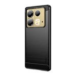 Infinix Note 40 4G MOFI szilikon telefonvédő ütésállóság, karbon minta, FEKETE