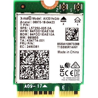Intel AX201 AX2400 2,4Gb/s M.2 2230 Dual-Band Wi-Fi Bluetooth hálózati adapter