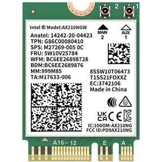 Intel AX201 AX2400 2,4Gb/s M.2 2230 Dual-Band Wi-Fi Bluetooth hálózati adapter