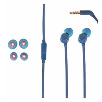 JBL T160 fülhallgató SZTEREO (3.5mm jack, mikrofon, felvevő gomb, lapos kábel) KÉK