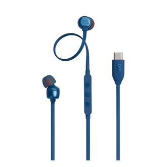 JBL T310C fülhallgató SZTEREO Type-C, lapos kábel, SÖTÉTKÉK