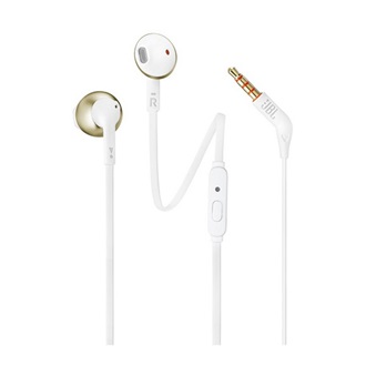 JBL TUNE 205 fülhallgató SZTEREO (3.5mm jack, felvevő gomb, lapos kábel) ARANY