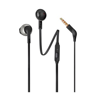 JBL TUNE 205 fülhallgató SZTEREO (3.5mm jack, felvevő gomb, lapos kábel) FEKETE