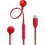 JBL T 305 C RED vezetékes USB C mikrofonos piros fülhallgató