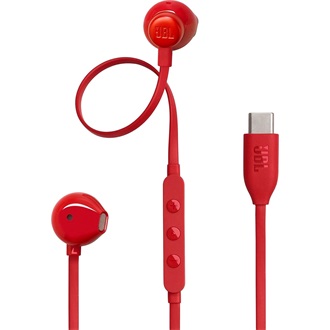 JBL T 305 C RED vezetékes USB C mikrofonos piros fülhallgató