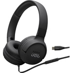 JBL Tune520C USB-C vezetékes mikrofonos fekete fejhallgató