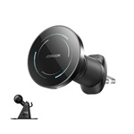 JOYROOM JR-ZS502 autós tartó (műszerfalra, szellőzőre, öntapadó, 360°, 15W, wireless, mágneses) FEKETE