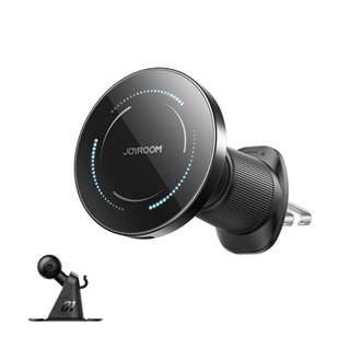 JOYROOM JR-ZS502 autós tartó (műszerfalra, szellőzőre, öntapadó, 360°, 15W, wireless, mágneses) FEKETE