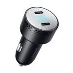 JOYROOM autós töltő 2 Type-C aljzat 70W, LED jelzés, FEKETE