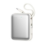 JOYROOM powerbank Type-C aljzat (10000mAh, 22.5W, gyorstöltő, LED kijelző + fix Type-C/lightning kábel) FEHÉR