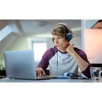 JVC HA-S33UC-A USB-C vezetékes kék mikrofonos fejhallgató