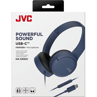 JVC HA-S33UC-A USB-C vezetékes kék mikrofonos fejhallgató