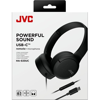 JVC HA-S33UC-B USB-C vezetékes fekete mikrofonos fejhallgató