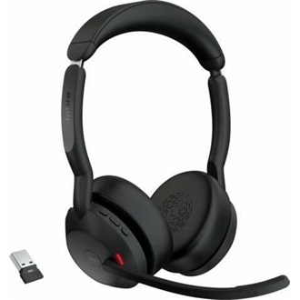 Jabra Evolve2 55 MS Stereo with Link380a Bluetooth Headset with Charging Stand Black