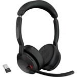 Jabra Evolve2 55 MS Stereo with Link380a Wireless Bluetooth Headset Black