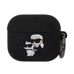 KARL LAGERFELD 3D LOGO NFT KARL AND CHOUPETTE szilikon tok (karabíner) FEKETE Apple AirPods 3