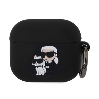 KARL LAGERFELD 3D LOGO NFT KARL AND CHOUPETTE szilikon tok (karabíner) FEKETE Apple AirPods 3