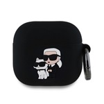 KARL LAGERFELD 3D LOGO NFT KARL AND CHOUPETTE szilikon tok (karabíner) FEKETE Apple AirPods 4