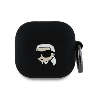 KARL LAGERFELD 3D LOGO NFT KARL HEAD szilikon tok (karabíner) FEKETE Apple AirPods 4