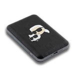 KARL LAGERFELD EMBOSSED K&CH HEADS MAGSAFE vésztöltő Type-C aljzat 5000mAh, MagSafe, FEKETE